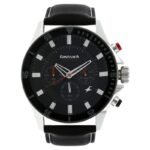 Fastrack NP3072SL02 Big Time Quartz Chronograph White Dial Leather Strap Watch