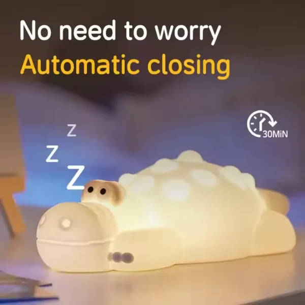 7 Color Crocodile Shape Silicone Night Light Toy for Kids - Image 2