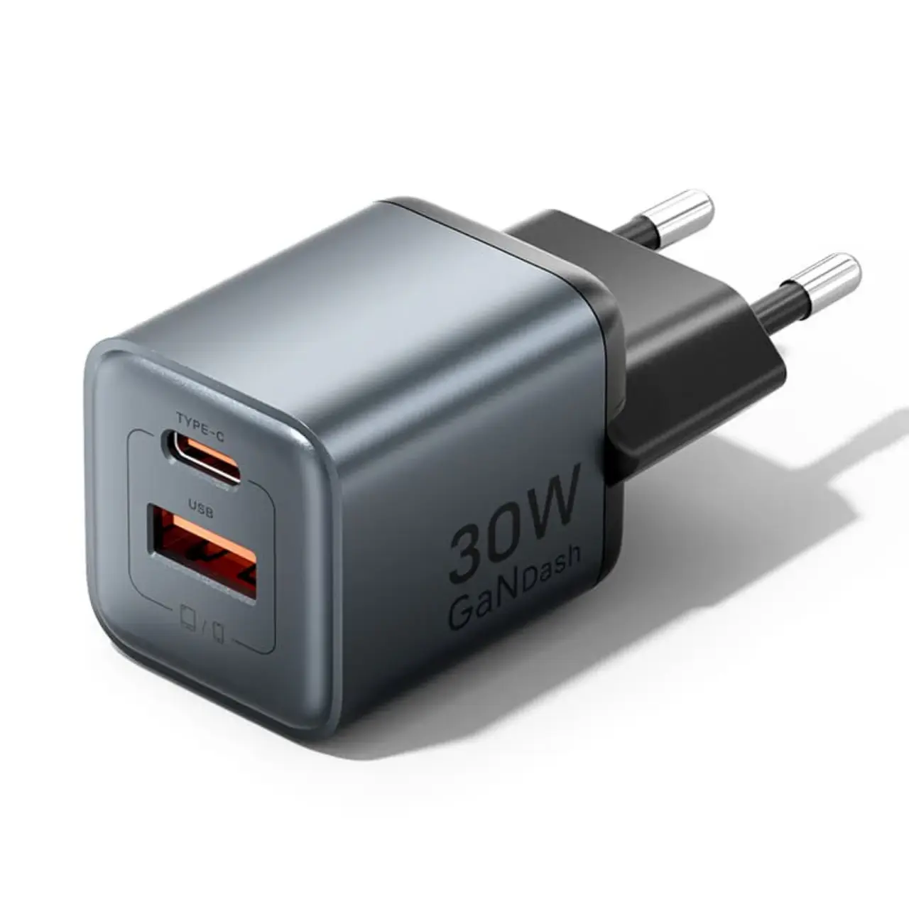 Vention 2-Port GaN Charger 30W USB-C + 18W USB-A, EU Plug