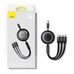 Baseus 66W Retractable 3-in-1 Fast Charging Data Cable USB to M+L+C 3.5A