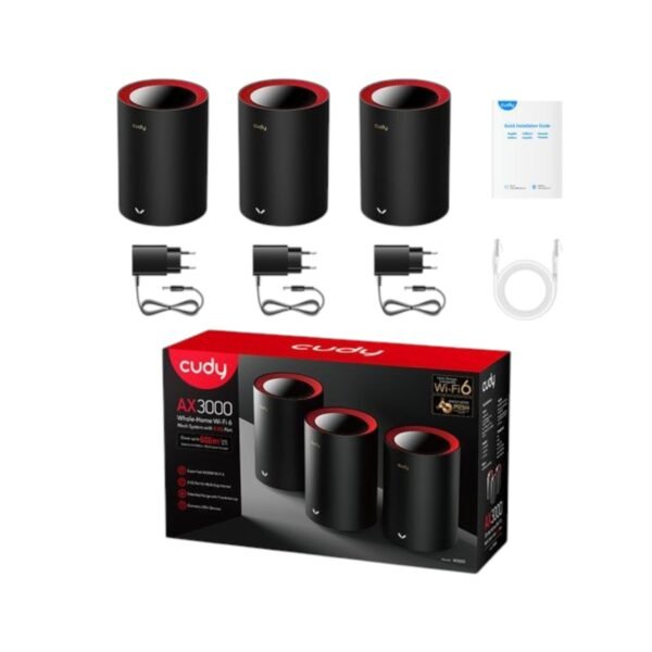 Cudy M3000 AX3000 2.5G Dual Band Wi-Fi 6 Mesh Router (3 Pack) - Image 2