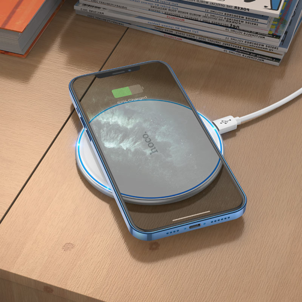 Hoco CW6 Pro 15W Wireless Charger (White) - Image 2