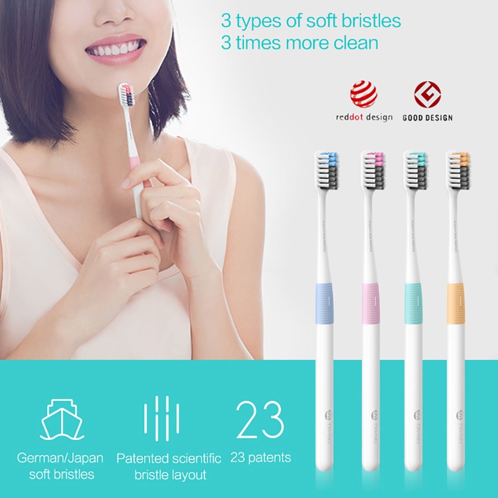 Xiaomi Doctor Bei Bass Toothbrush (4pcs) - Image 2