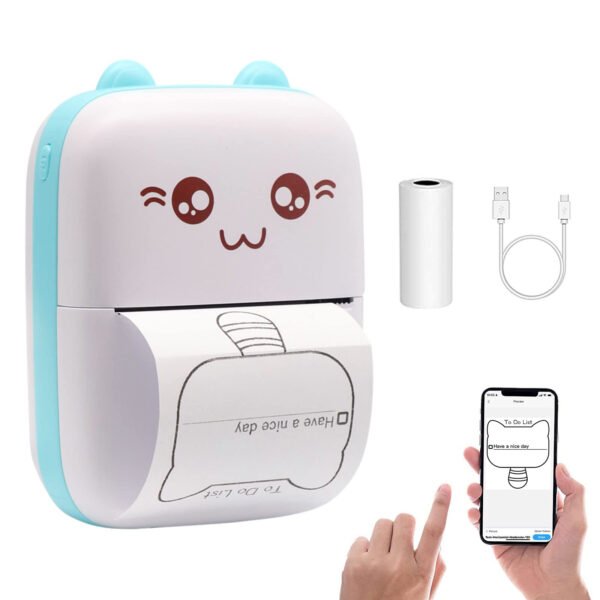 GearUP mini Thermal Bluetooth Printer – Blue Color - Image 2