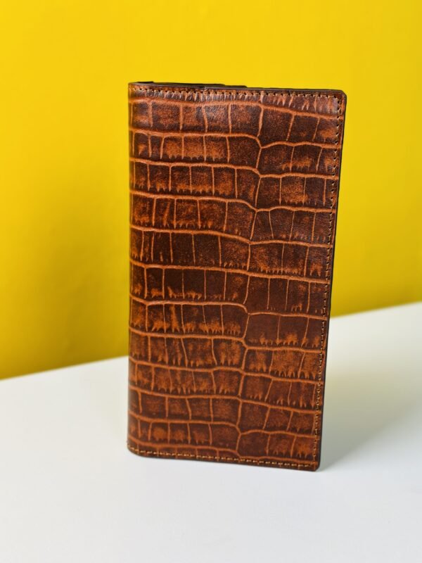 Men’s Stylish Long Leather Wallet – Brown Color - Image 3