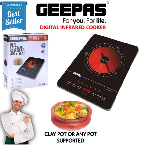 Geepas 2000W Digital Infrared Cooker (GIC33013) - Image 2