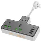 HOCO AC11A Voyage 2-Position Expansion Socket (1C3A) (EU) – Black Color