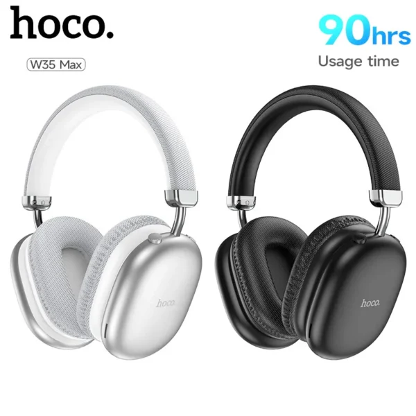 Hoco W35 Max Wireless Headphone- Silver Color - Image 2
