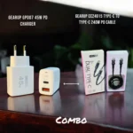 GearUP GP007 45W Fast PD Charger & GearUP CC24015 Type-C to Type-C 240W PD cable Combo