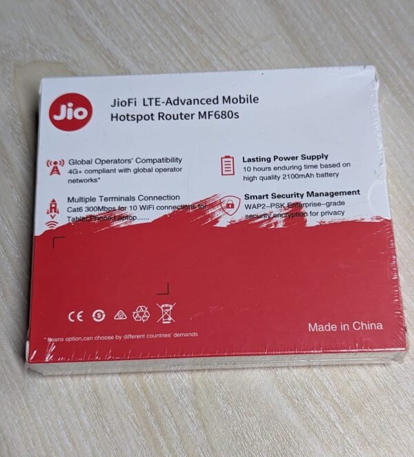 JIO 4G LTE MF680s Mobile WiFi Hotspot Portable Router-Black - Image 2