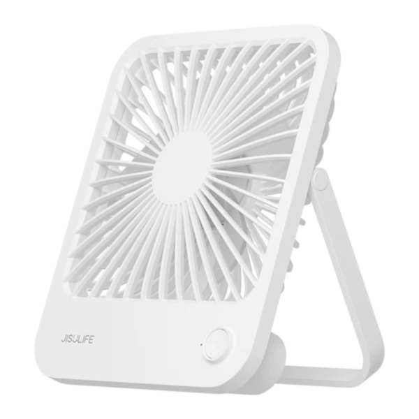 JISULIFE FA26 Rechargeable Ultra Thin Desktop Fan – White Color - Image 2