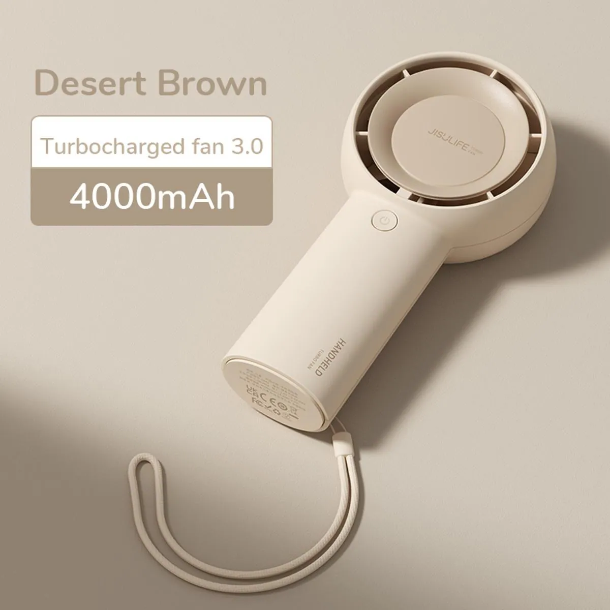 JISULIFE FA43 Handheld Turbo Fan 4000mAh – Brown Color - Image 2