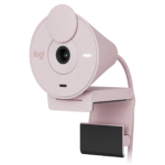 Logitech BRIO 300 Webcam with auto light correction With Noise-reducing mic – Rose Color