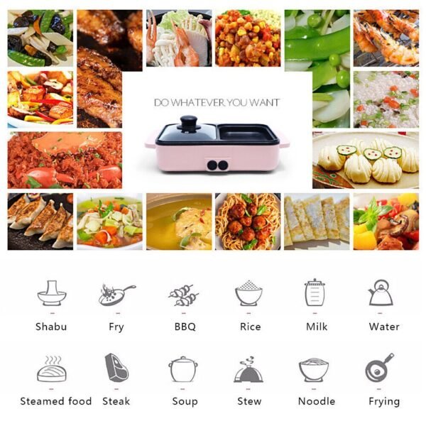 Double Electric Multifunction Hot Plate Pan Cooking Pot - Image 2