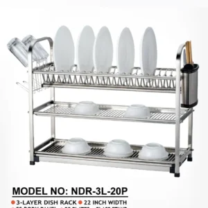 Stainless Steel Dish Rack 3 Layer and 20plates NDR-3L-20P