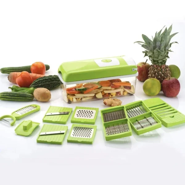 PLATINUM 16-in-1 Quicker Vegetable chipser slicer grater & Chopper Vegetable & Fruit Grater & Slicer  (1 Chopper, 16 slicer)
