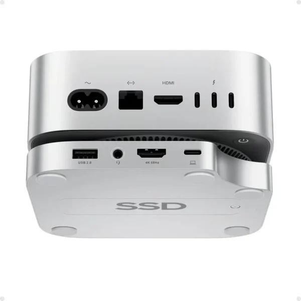 PULWTOP Mac mini M4/M4 Pro Hub Stand Dock with External Storage Upgrade M.2 SSD Enclosure(SSD NOT Included)