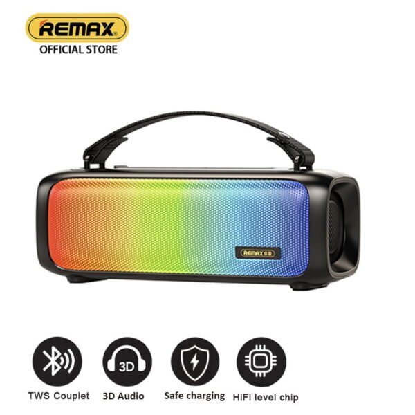 Remax RB-M67 Portable Super Bass Wireless Speaker with RGB Lights - Image 2