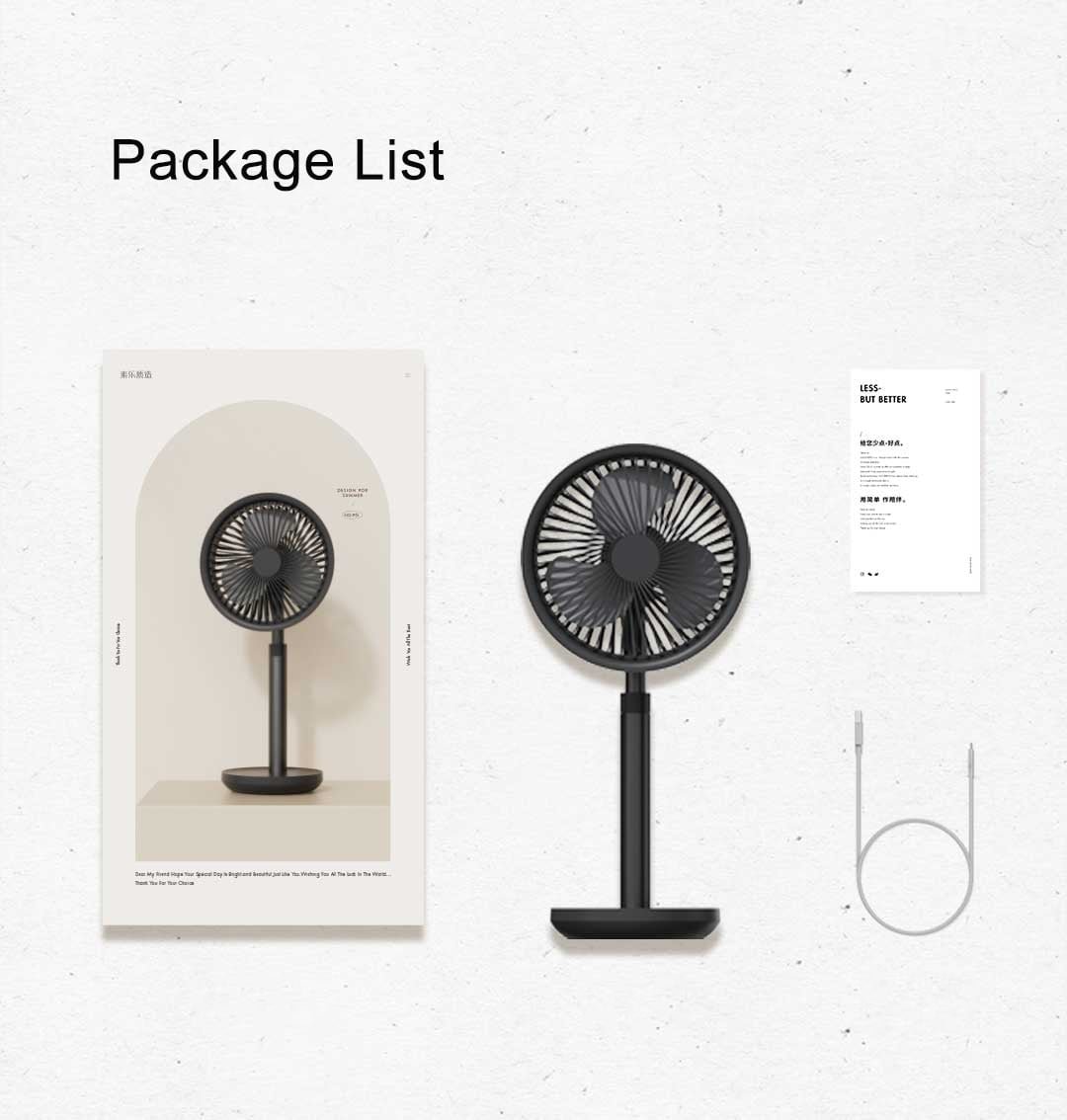 Xiaomi AISOLOVE F5 Pro Rechargeable Fan 4000mAh with Swing & Extendable- Black Color - Image 2