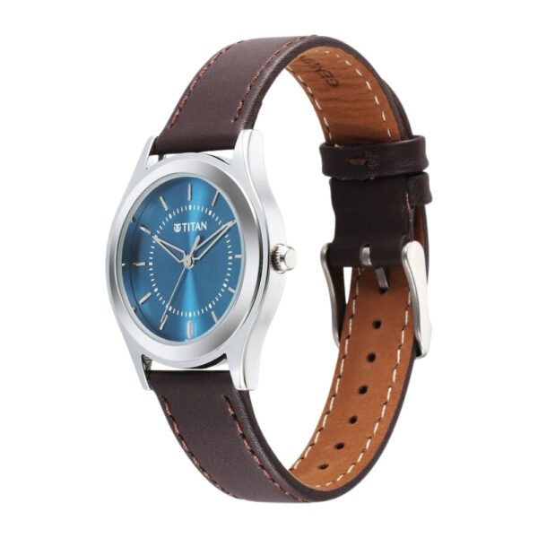 Titan Karishma Zing Quartz 1648SL01 Analog Blue Dial Leather Strap Watch for Men - Image 4