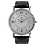 Titan Quartz Analog Silver Dial Leather Strap Watch for Men – NN1639SL03