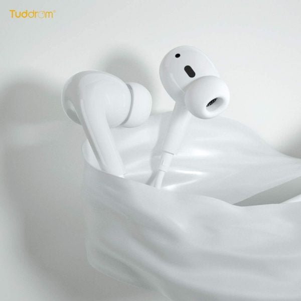 Tuddrom Mo8 Fashion Music 3.5mm Jack Earphone- White Color - Image 2