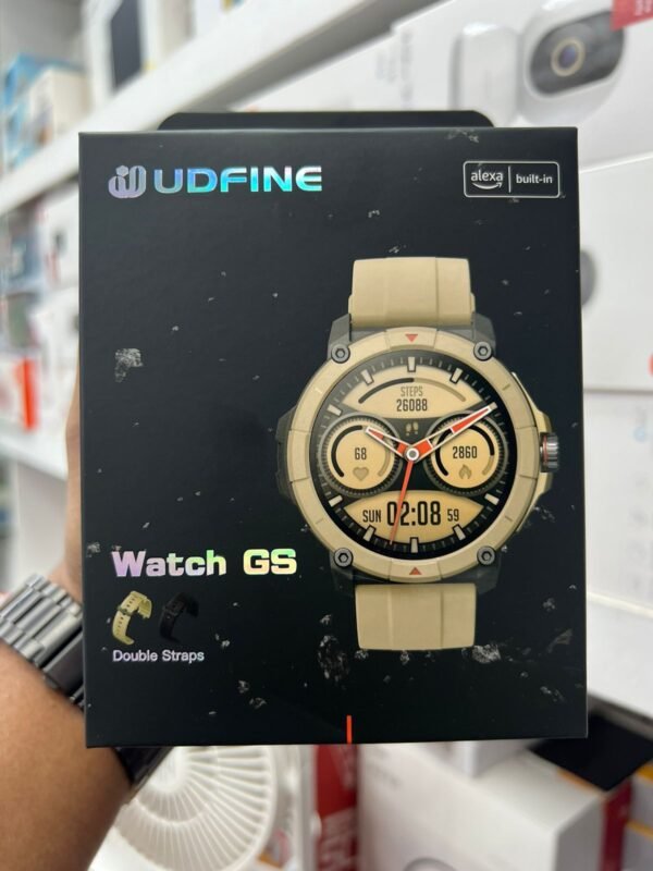 Udfine Watch GS 1.38″ HD Display Bluetooth Calling Alexa with GPS Smartwatch Double straps – Desert Yellow Color - Image 2