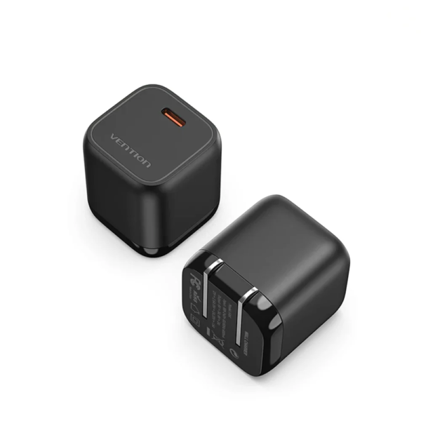 VENTION FAKB0-EU 30W USB-C GaN Charger – Black - Image 2