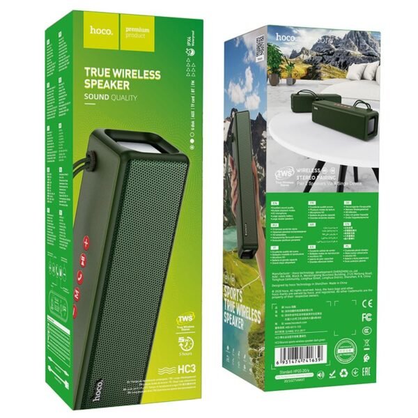 Hoco HC3 Bounce Wireless Speaker – Green Color - Image 2