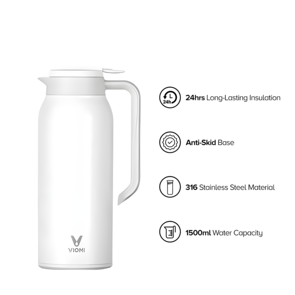 Xiaomi Viomi Yunmi Thermal Insulation Kettle Thermos 1.5L – WHITE