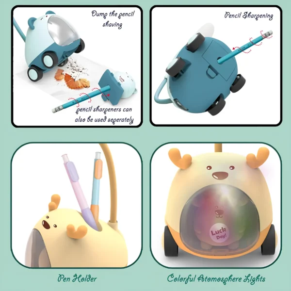 Foldable LED Study Lamp with Pen Holder & Sharpener for Kids - Image 2