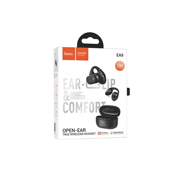 Hoco EA9 TWS Open-Ear Clip Earbuds – Black - Image 2