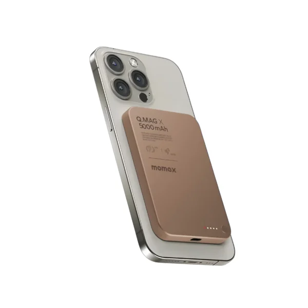 Momax Q.Mag X Magnetic Wireless Power Bank 5000mAh – Golden - Image 2
