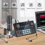 MAONOCASTER Lite Live Streaming Bundle: All-In-One Podcast Production Studio Comes With Digital Audio Interface+ Condenser Mic+ Headphone