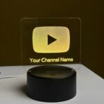 Customizable Youtube Logo Design Acrylic Multicolor Night Lamp – WHITE