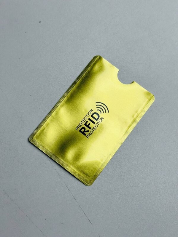 Anti Rfid Card Holder NFC Blocking Reader Case Protection Aluminium – 1pc – Golden