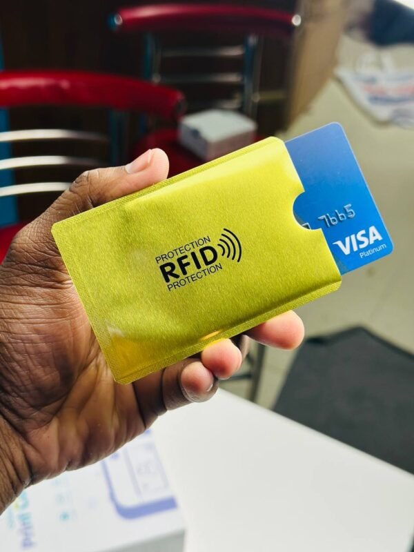Anti Rfid Card Holder NFC Blocking Reader Case Protection Aluminium – 1pc – Golden - Image 2